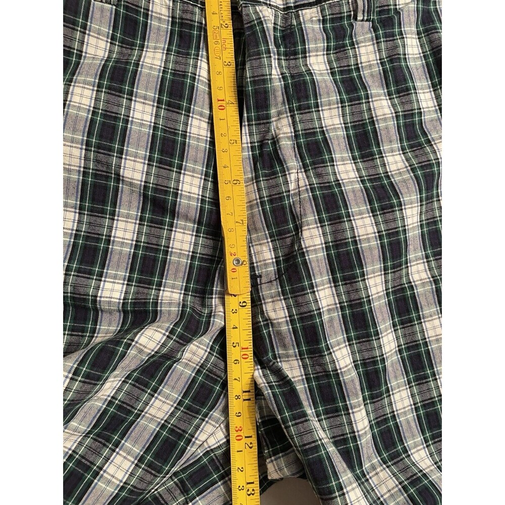 Polo Ralph Lauren Shorts Men Size 34 Green Plaid Flat Front Chino - Picture 5 of 8